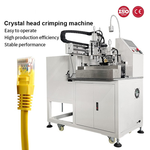 Fully automatic crystal head crimping machine RJ45 crystal head 5 class 6 class riveting telephone line,network cable management - Product Image